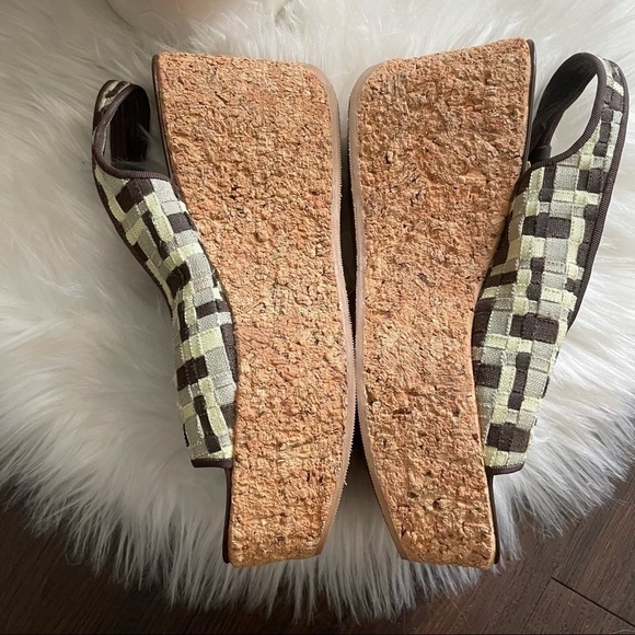 VICINI wedge Slingback kork patterned sandal - Picture 3 of 7